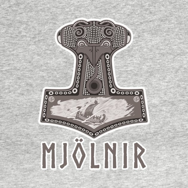 Mjolnir Norse Mythology Thor Hammer Viking Nordic by Grassroots Green